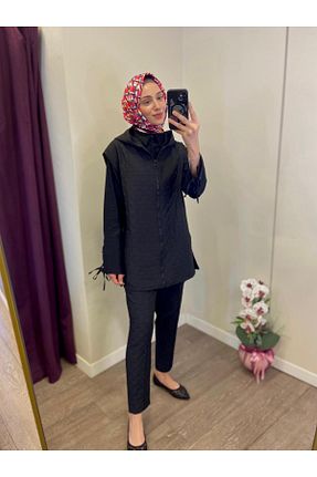 ست بالاتنه و پائین تنه حجاب مشکی زنانه اورسایز Levidor - کد 868053228