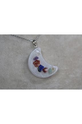 گردنبند جواهر سفید زنانه سنگ طبیعی Alina Jewelry - کد 868847095
