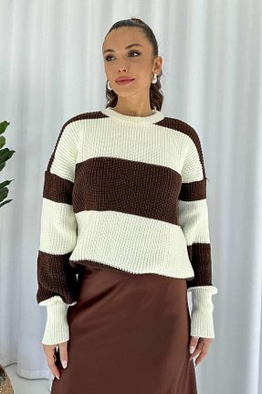 پلیور قهوه ای زنانه رگولار Mine Tan Butik - کد 868074421
