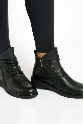 بوت / نیم بوت مشکی زنانه چرم مصنوعی Shoes Time - کد 868073270