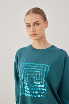 سوئیشرت سبز زنانه چاپی MVStore - کد 868076049