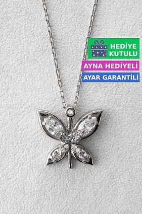 گردنبند نقره سفید زنانه 925 عیار Jewelmim - کد 740693591