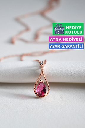 گردنبند نقره صورتی زنانه 925 عیار Jewelmim - کد 786540188