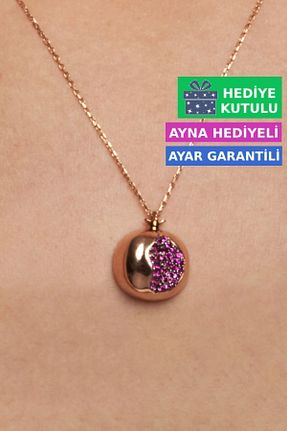 گردنبند نقره صورتی زنانه 925 عیار Jewelmim - کد 124881947