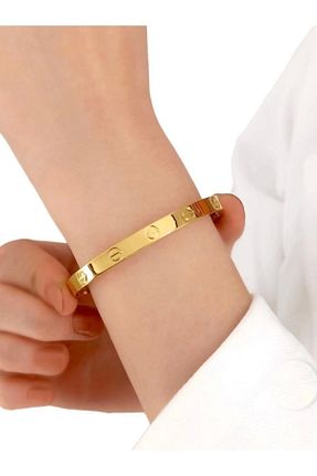 دستبند استیل (فولاد) طلائی زنانه استیل (فولاد) mrsflower jewelry - کد 799324323
