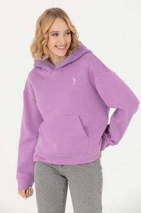 سوئیشرت بنفش زنانه ساده U.S. Polo Assn. - کد 838476219