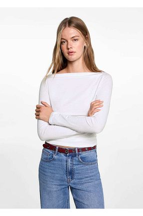 تیشرت سفید زنانه رگولار MANGO Teen - کد 860752495