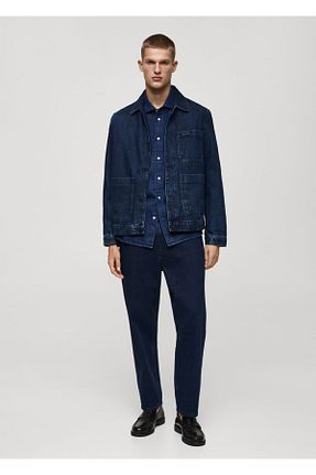 پیراهن آبی مردانه رگولار MANGO Man - کد 868119598