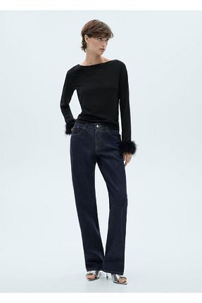 شلوار جین آبی زنانه رگولار MANGO - کد 879232656
