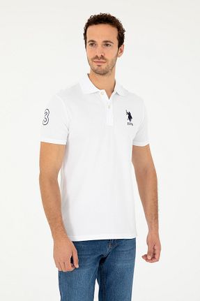 پولوشرت سفید مردانه پلی استر U.S. Polo Assn. - کد 845439423
