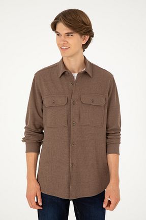 پیراهن بژ مردانه یقه کلاسیک U.S. Polo Assn. - کد 855160402