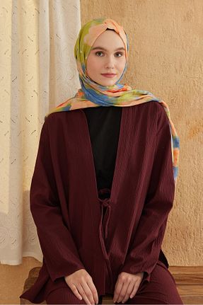 شال زرد زنانه پنبه ای Modakaşmir - کد 868253089
