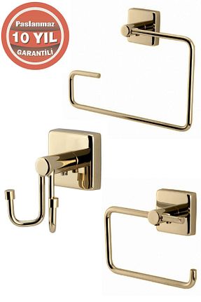 پایه دستمال توالت طلائی برنجی ÇELİK BANYO - کد 763658529