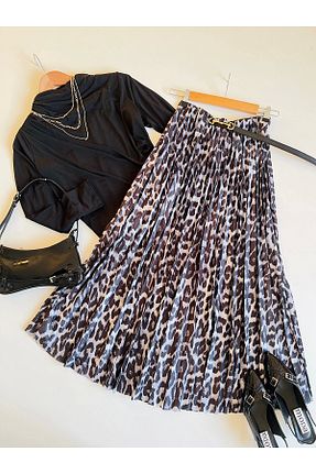 دامن طوسی زنانه پارچه hepsi moda - کد 868305415