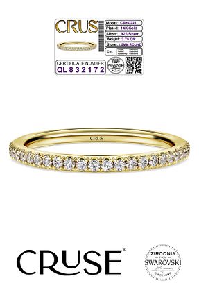 انگشتر نقره طلائی زنانه کریستال Cruse - کد 868370109