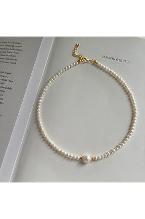 گردنبند مروارید سفید مروارید آب شیرین ORFE JEWELRY - کد 845763344