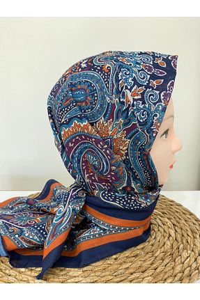 روسری سرمه ای پنبه ای Şehr i sultan - کد 868400033