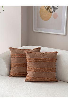 کوسن و روکش کوسن قهوه ای کتان SWITA - کد 868411695