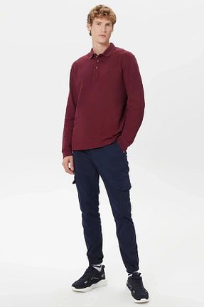 سوئیشرت زرشکی مردانه ساده Nautica - کد 856026610