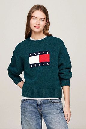 پلیور سبز زنانه Fitted Tommy Hilfiger - کد 850667366