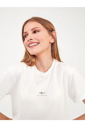تیشرت نباتی زنانه کراپ WEWON STYLE - کد 132625524