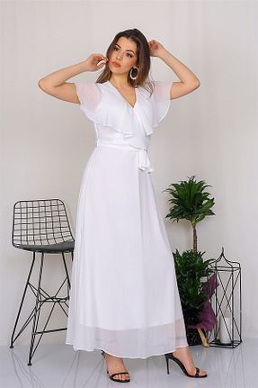 لباس سفید زنانه بافتنی Neşeli Butik - کد 84773300