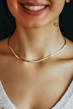 گردنبند نقره طلائی زنانه کد 134052201