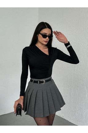 بلوز مشکی زنانه ساده zucamoda - کد 868440362