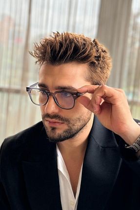 عینک محافظ نور آبی طوسی مردانه پلاستیک By Harmony - کد 869014818