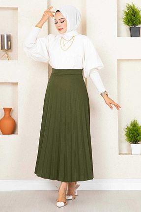 ست بالاتنه و پائین تنه حجاب خاکی زنانه رگولار EBRUTESETTÜR - کد 868451971