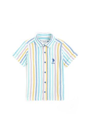 پیراهن آبی بچه گانه یقه ایستاده U.S. Polo Assn. - کد 847317277