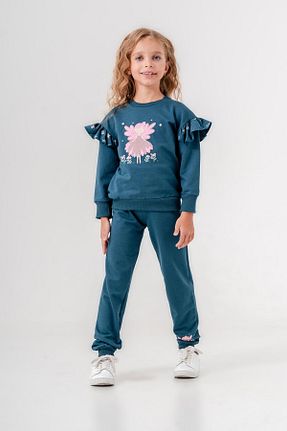 ست بالاتنه و پائین تنه آبی بچه گانه بافت Mışıl Kids - کد 850102686