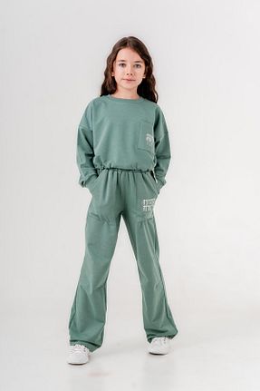 ست بالاتنه و پائین تنه سبز بچه گانه بافت Mışıl Kids - کد 850099653