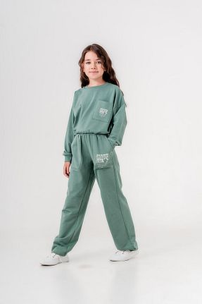 ست بالاتنه و پائین تنه سبز بچه گانه بافت Mışıl Kids - کد 850099653