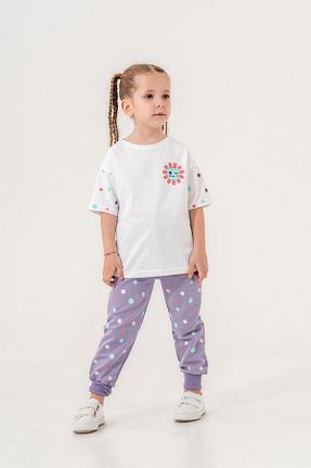 ست بالاتنه و پائین تنه بنفش بچه گانه بافت Mışıl Kids - کد 836056586