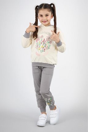 ست بالاتنه و پائین تنه طوسی بچه گانه بافت Mışıl Kids - کد 794572849