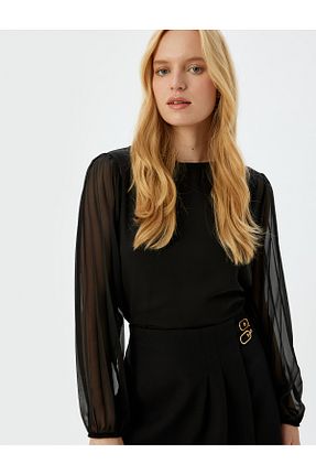 بلوز مشکی زنانه ساده Koton - کد 868522342