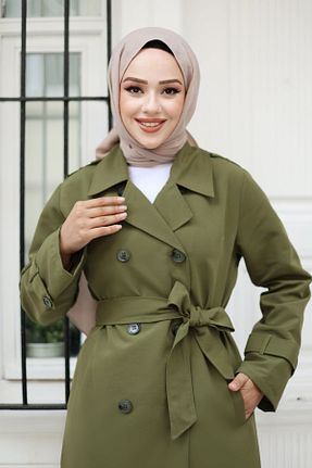 ترنچکت سبز زنانه پلی استر Tesettür Dünyası - کد 868541921