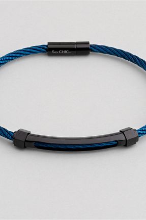 دستبند استیل (فولاد) مشکی مردانه استیل (فولاد) So Chic - کد 868534701