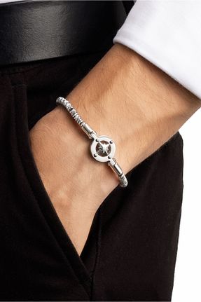 دستبند استیل (فولاد) قرمز مردانه استیل (فولاد) So Chic - کد 868534963