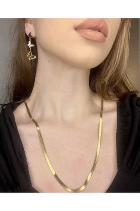 گردنبند استیل ( فولاد ) طلائی زنانه استیل (فولاد) feyza collection - کد 868538326