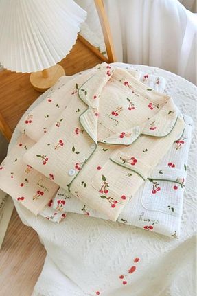 ست لباس راحتی بژ زنانه طرح دار PEMBİŞ HOMEWEAR - کد 868539304