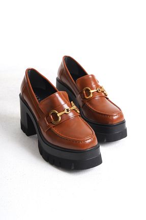 کفش پاشنه بلند کلاسیک قهوه ای زنانه چرم مصنوعی DaphneSandals - کد 868537543