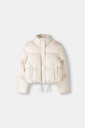 کاپشن بژ زنانه پلی اورتان Bershka - کد 868549599
