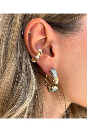 گوشواره استیل (فولاد) طلائی استیل (فولاد) Bubbleatelier - کد 868558887