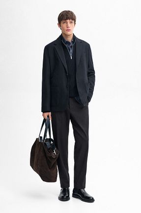 کت سرمه ای مردانه Comfort Massimo Dutti - کد 859944335