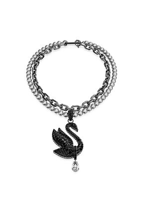 گردنبند جواهر مشکی زنانه فلزی Swarovski - کد 868580540