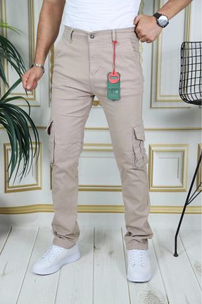 شلوار بژ مردانه Keten Görünümlü PHANTOM JEANS - کد 855020094