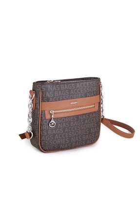 کیف پستچی قهوه ای زنانه چرم مصنوعی Nas Bag - کد 765922917