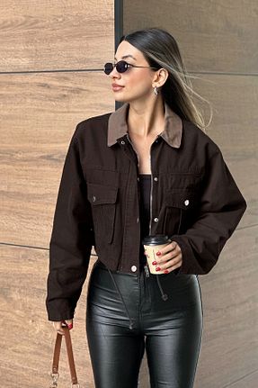 کاپشن قهوه ای زنانه رگولار Eka - کد 864748698